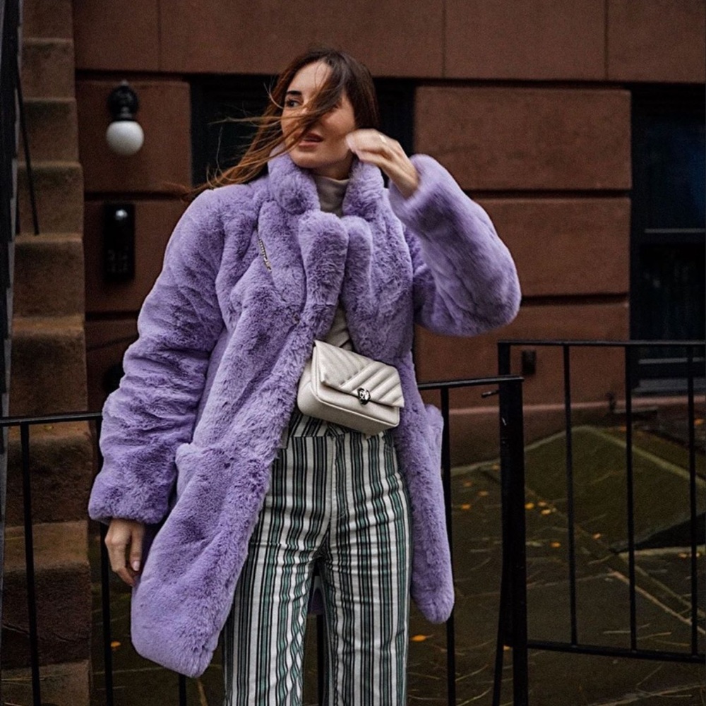 APPARIS LAVENDER PURPLE FAUX FUR SOPHIE COAT